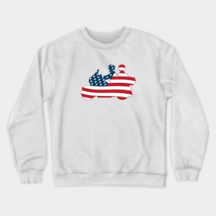 Patriotic American Flag Touring Motorcycle Crewneck Sweatshirt